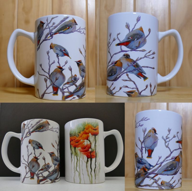 Waxwings Mug by Lisa Gibson
